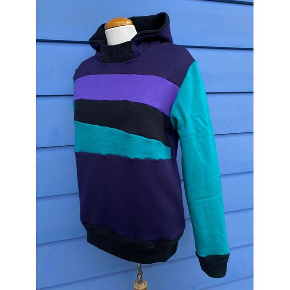 Nebula Upcycled Hoodie w/ Pockets Sweatshirt One of a Kind Clothing MungoCrafts - Picture 4 of 5